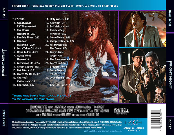 Fright Night (Original Score) by Brad Fiedel (Intrada) (CD)